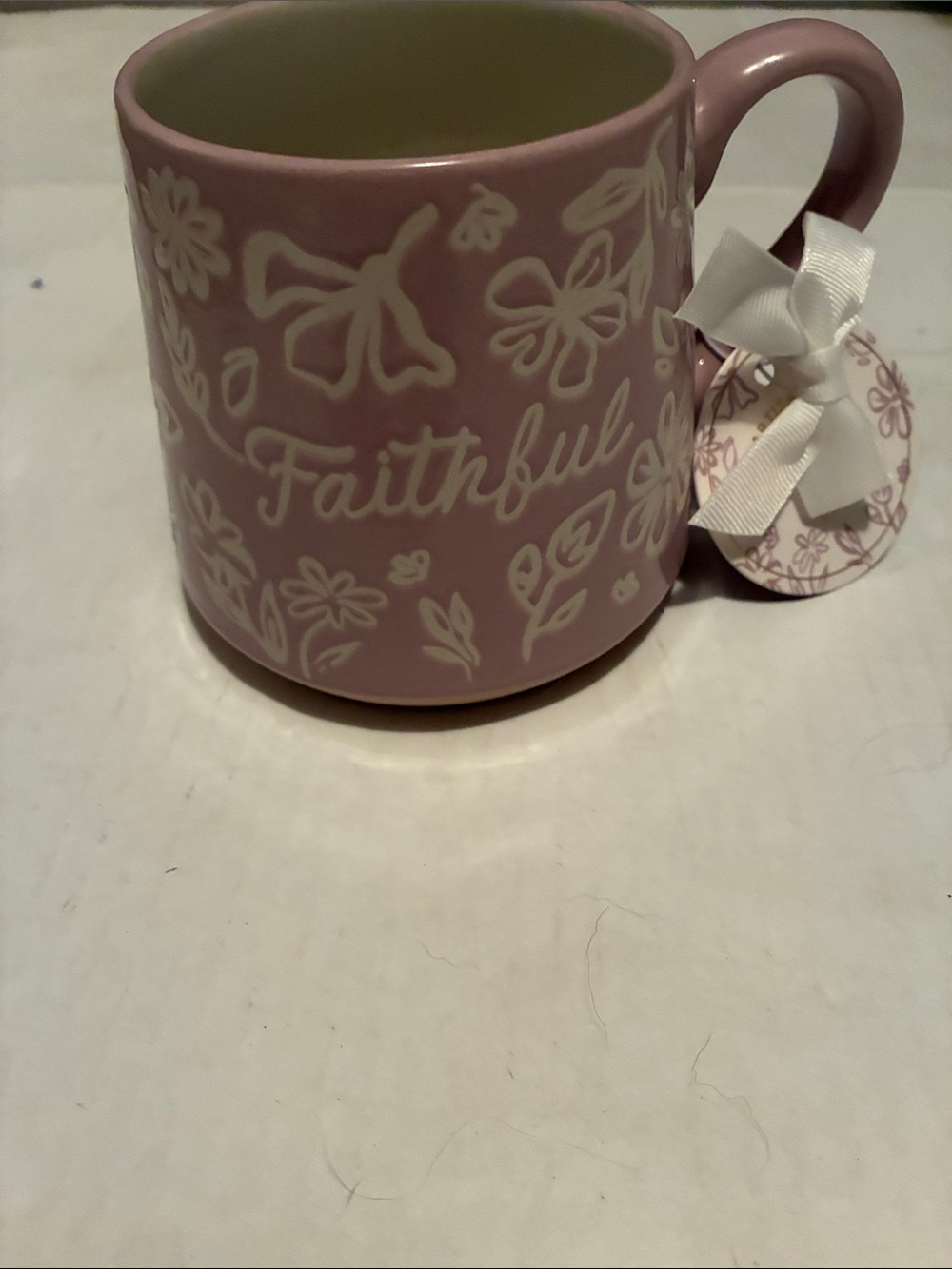 Faithful Pink Ceramic Mug by Sunday Morning NWT